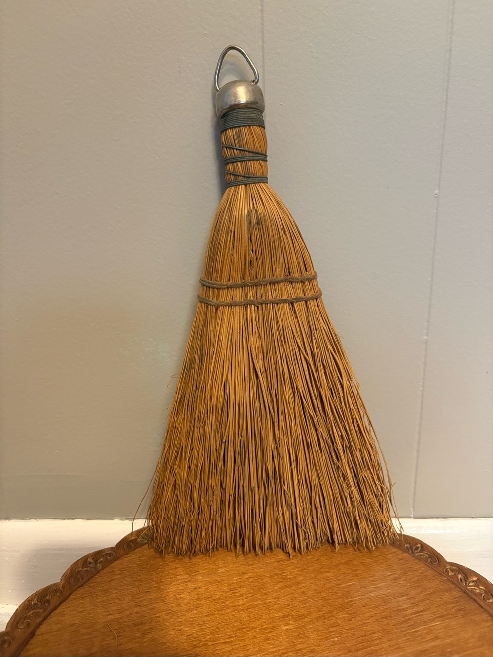 Handwoven Decorative Straw Whisk Broom - Natural Tan